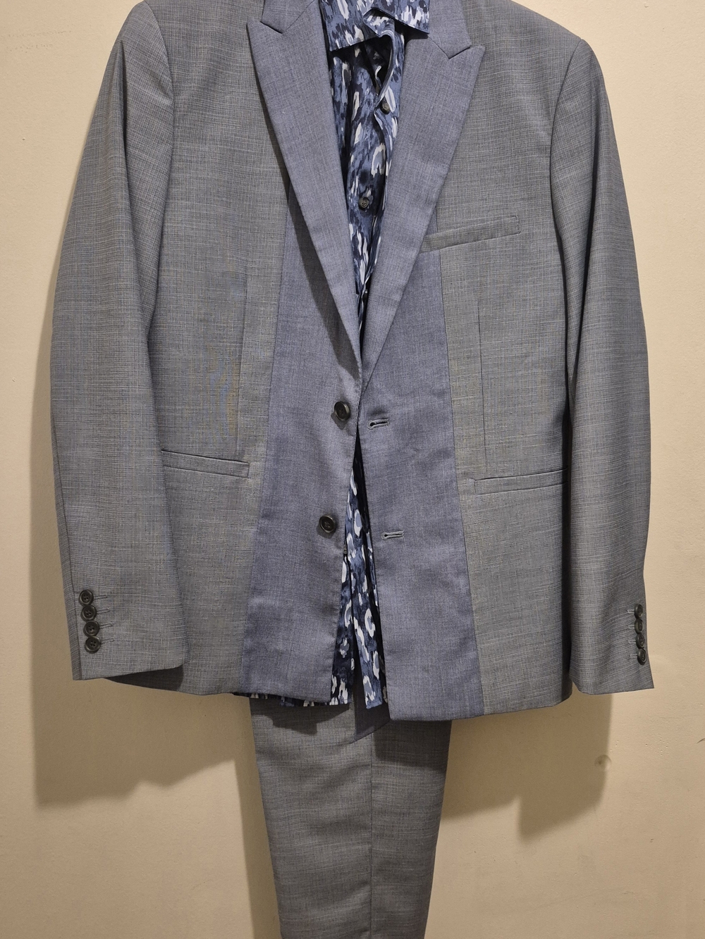 NWT INC International Concepts Blue Micro Check Two-Piece Suit, Blue Multi Shirt